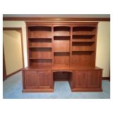 Wooden Wall Unit Desk & Bookcase