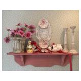 Decorative Pink Shelf & Home Decor