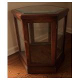 Hexagonal Wood Display Cabinet