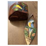 Costa Rica Wooden Decor w/ Parrot Art