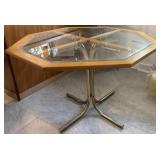 Octagonal Glass Top Dining Table