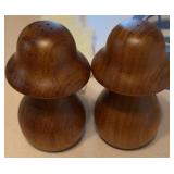 Wood Mushroom Salt & Pepper Shaker Set