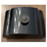Black Trinket/Jewelry Box w/ Decorative Lid