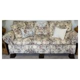 Floral Upholstered Sofa w/ Pillows