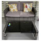 Wicker Outdoor Loveseat and Coffee Table Set
