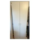 Tall White Double Door Storage Cabinet