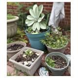 Garden Decor w/ Metal Flower & Planters