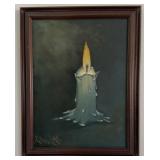 Robin Little Signed Candle Painting