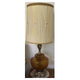 Amber Glass Table Lamp w/ 42' Height and 20'