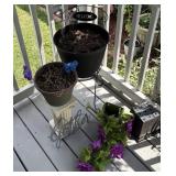 Garden Decor w/ Planters and Faux Flowers