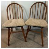 Wood Windsor Chairs w/ Cushions