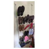 60' Metal Shoe Rack w/ Assorted Shoes