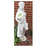 Concrete Garden Statue Girl w/Baskets