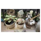 Three-Tier Metal Plant Stand w/ Potted Plants