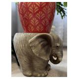 Elephant Shaped Pedestal w/ Red Pot