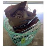Plastic Laundry Basket w/Hangers and Tote