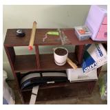 Wood Shelf Unit w/Contents