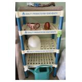 Miles 4-Tier Plastic Shelf Unit w/Contents