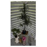 Decorative Faux Plants w/ Stands & Candle Vot