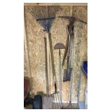 Yard Tools Hanging on Wall