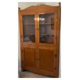 Wooden Corner Cabinet w/ Glass Doors