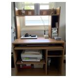 Laminate Desk w/Hutch, 35x19.5x52.5 in, Empty