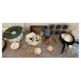 Kitchenware & Glassware Collection w/Crockpot