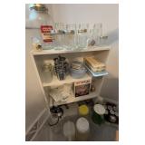 Shelf w/Kitchen Storage & Appliance Lot