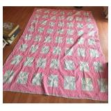 Handmade Pink Patchwork Quilt