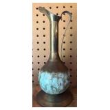 Brass and Ceramic Ewer