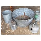 Galvanized Basin and Containers