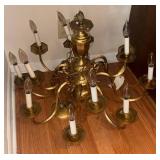 Brass 12-Light Chandelier