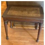 Wooden Stool With Cane Seat
