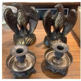 Eagle Bookends and Candleholders