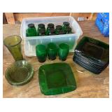 Green Glass Dishware Collection