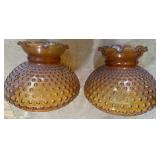 Amber Hobnail Glass Lamp Shade