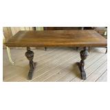 Wooden Table with Pedestal Legs