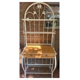 Metal and Wood Bakers Rack