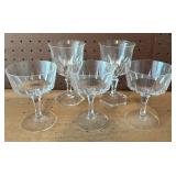 Five Clear Stemware Glasses
