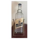 Old Glass Barton Whiskey Bottle with Stand