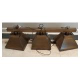 Brass Triple Pendant Light Fixture