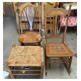 Rocking Chair, Chair, and Stool Set