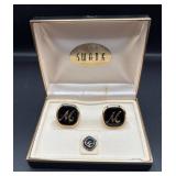 Swank Cufflink and Tie Tack Set