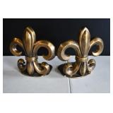 Pair of Brass Fleur De Lis Bookends