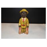 Vtg Cast Iron Army Doughboy Soldier Coin Bank