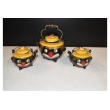 Thomas Redware Clown Face 3 Pc Set