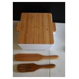 Crofton Bread & Dip Set w/ Wooden Spoons