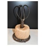 Cast Iron Twine Holder w/ Scissors