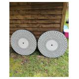 2 Grosfillex Round Outdoor Tables