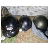 3 Large Skull Cap Motorcycle Helmets.